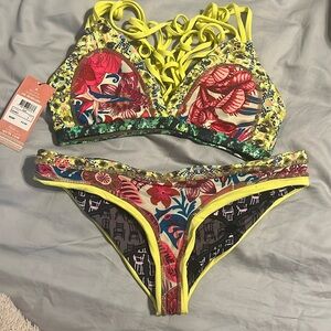 Brand new with tags maaji swim suit two piece reversible sz L top and M bottom